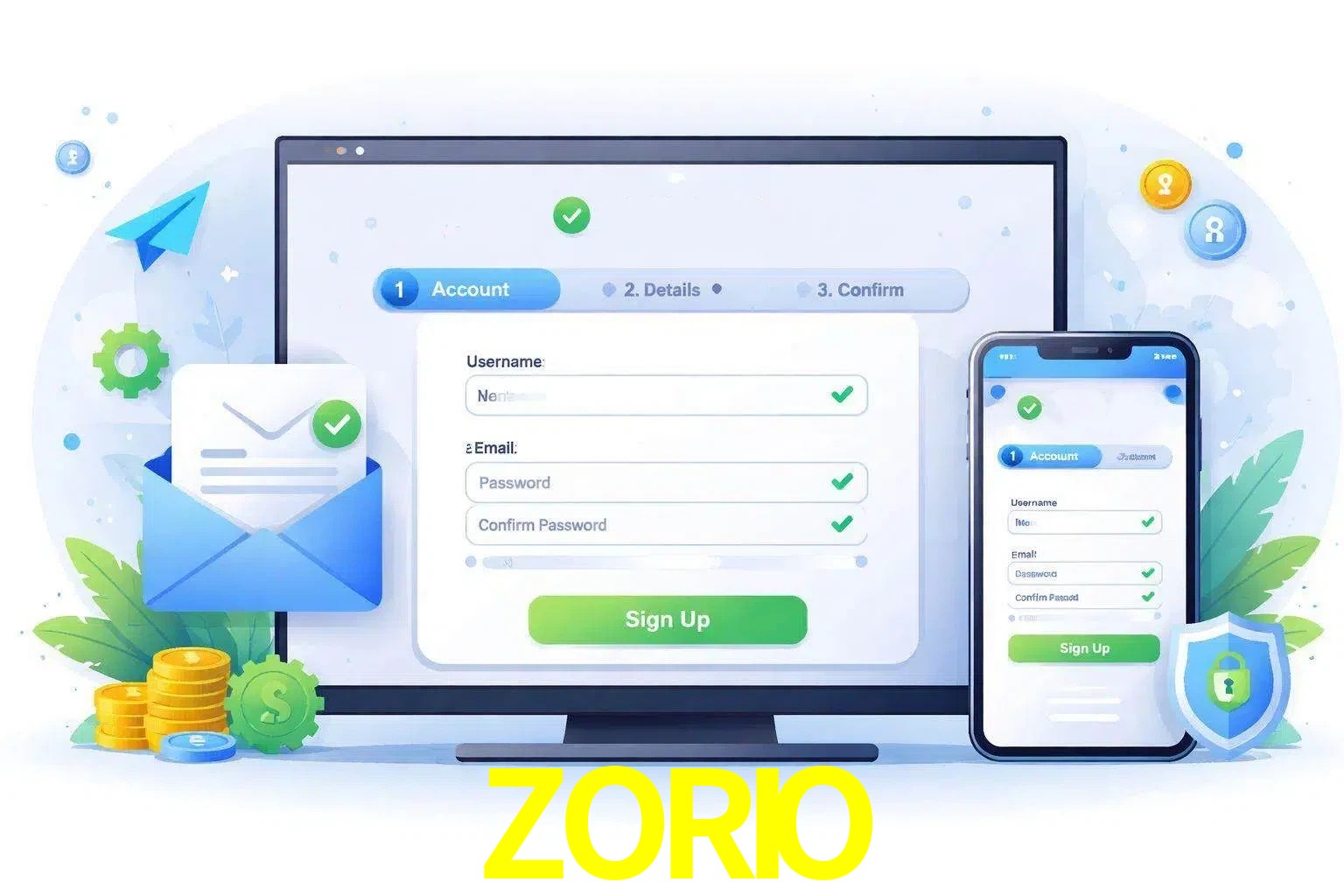 Registro de nuevo usuario y configuración de cuenta ZORIO